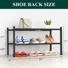 imageSmiry Shoe Rack 4 Tier Bamboo Shoe Organizer Stackable Free Standing Wooden Shoe Storage Shelf for Closet Entryway Front Door Entrance NaturalBlack