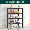 imageSmiry Shoe Rack 4 Tier Bamboo Shoe Organizer Stackable Free Standing Wooden Shoe Storage Shelf for Closet Entryway Front Door Entrance NaturalBlack