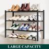 imageSmiry Shoe Rack 4 Tier Bamboo Shoe Organizer Stackable Free Standing Wooden Shoe Storage Shelf for Closet Entryway Front Door Entrance NaturalBlack