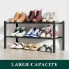 imageSmiry Shoe Rack 4 Tier Bamboo Shoe Organizer Stackable Free Standing Wooden Shoe Storage Shelf for Closet Entryway Front Door Entrance NaturalBlack