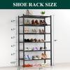 imageSmiry Shoe Rack 4 Tier Bamboo Shoe Organizer Stackable Free Standing Wooden Shoe Storage Shelf for Closet Entryway Front Door Entrance NaturalBlack