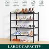 imageSmiry Shoe Rack 4 Tier Bamboo Shoe Organizer Stackable Free Standing Wooden Shoe Storage Shelf for Closet Entryway Front Door Entrance NaturalBlack
