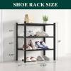 imageSmiry Shoe Rack 4 Tier Bamboo Shoe Organizer Stackable Free Standing Wooden Shoe Storage Shelf for Closet Entryway Front Door Entrance NaturalBlack