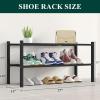imageSmiry Shoe Rack 4 Tier Bamboo Shoe Organizer Stackable Free Standing Wooden Shoe Storage Shelf for Closet Entryway Front Door Entrance NaturalBlack