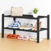 imageSmiry Shoe Rack 4 Tier Bamboo Shoe Organizer Stackable Free Standing Wooden Shoe Storage Shelf for Closet Entryway Front Door Entrance NaturalBlack