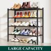 imageSmiry Shoe Rack 4 Tier Bamboo Shoe Organizer Stackable Free Standing Wooden Shoe Storage Shelf for Closet Entryway Front Door Entrance NaturalBlack