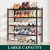 imageSmiry Shoe Rack 4 Tier Bamboo Shoe Organizer Stackable Free Standing Wooden Shoe Storage Shelf for Closet Entryway Front Door Entrance NaturalBrown