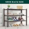 imageSmiry Shoe Rack 4 Tier Bamboo Shoe Organizer Stackable Free Standing Wooden Shoe Storage Shelf for Closet Entryway Front Door Entrance NaturalBrown