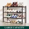 imageSmiry Shoe Rack 4 Tier Bamboo Shoe Organizer Stackable Free Standing Wooden Shoe Storage Shelf for Closet Entryway Front Door Entrance NaturalBrown