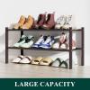 imageSmiry Shoe Rack 4 Tier Bamboo Shoe Organizer Stackable Free Standing Wooden Shoe Storage Shelf for Closet Entryway Front Door Entrance NaturalBrown