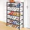imageSmiry Shoe Rack 4 Tier Bamboo Shoe Organizer Stackable Free Standing Wooden Shoe Storage Shelf for Closet Entryway Front Door Entrance NaturalBrown