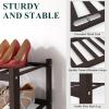imageSmiry Shoe Rack 4 Tier Bamboo Shoe Organizer Stackable Free Standing Wooden Shoe Storage Shelf for Closet Entryway Front Door Entrance NaturalBrown