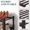 imageSmiry Shoe Rack 4 Tier Bamboo Shoe Organizer Stackable Free Standing Wooden Shoe Storage Shelf for Closet Entryway Front Door Entrance NaturalBrown