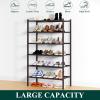 imageSmiry Shoe Rack 4 Tier Bamboo Shoe Organizer Stackable Free Standing Wooden Shoe Storage Shelf for Closet Entryway Front Door Entrance NaturalBrown