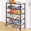 imageSmiry Shoe Rack 4 Tier Bamboo Shoe Organizer Stackable Free Standing Wooden Shoe Storage Shelf for Closet Entryway Front Door Entrance NaturalBrown