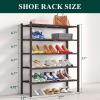 imageSmiry Shoe Rack 4 Tier Bamboo Shoe Organizer Stackable Free Standing Wooden Shoe Storage Shelf for Closet Entryway Front Door Entrance NaturalBrown