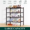 imageSmiry Shoe Rack 4 Tier Bamboo Shoe Organizer Stackable Free Standing Wooden Shoe Storage Shelf for Closet Entryway Front Door Entrance NaturalBrown