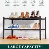 imageSmiry Shoe Rack 4 Tier Bamboo Shoe Organizer Stackable Free Standing Wooden Shoe Storage Shelf for Closet Entryway Front Door Entrance NaturalBrown