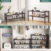 imageSmiry Shoe Rack 4 Tier Bamboo Shoe Organizer Stackable Free Standing Wooden Shoe Storage Shelf for Closet Entryway Front Door Entrance NaturalBrown