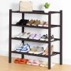 imageSmiry Shoe Rack 4 Tier Bamboo Shoe Organizer Stackable Free Standing Wooden Shoe Storage Shelf for Closet Entryway Front Door Entrance NaturalBrown
