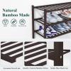 imageSmiry Shoe Rack 4 Tier Bamboo Shoe Organizer Stackable Free Standing Wooden Shoe Storage Shelf for Closet Entryway Front Door Entrance NaturalBrown