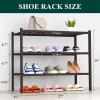 imageSmiry Shoe Rack 4 Tier Bamboo Shoe Organizer Stackable Free Standing Wooden Shoe Storage Shelf for Closet Entryway Front Door Entrance NaturalBrown