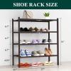 imageSmiry Shoe Rack 4 Tier Bamboo Shoe Organizer Stackable Free Standing Wooden Shoe Storage Shelf for Closet Entryway Front Door Entrance NaturalBrown