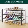 imageSmiry Shoe Rack 4 Tier Bamboo Shoe Organizer Stackable Free Standing Wooden Shoe Storage Shelf for Closet Entryway Front Door Entrance NaturalBrown