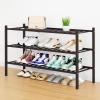 imageSmiry Shoe Rack 4 Tier Bamboo Shoe Organizer Stackable Free Standing Wooden Shoe Storage Shelf for Closet Entryway Front Door Entrance NaturalBrown