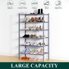 imageSmiry Shoe Rack 4 Tier Bamboo Shoe Organizer Stackable Free Standing Wooden Shoe Storage Shelf for Closet Entryway Front Door Entrance NaturalGrey