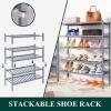 imageSmiry Shoe Rack 4 Tier Bamboo Shoe Organizer Stackable Free Standing Wooden Shoe Storage Shelf for Closet Entryway Front Door Entrance NaturalGrey