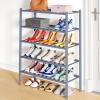 imageSmiry Shoe Rack 4 Tier Bamboo Shoe Organizer Stackable Free Standing Wooden Shoe Storage Shelf for Closet Entryway Front Door Entrance NaturalGrey