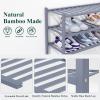 imageSmiry Shoe Rack 4 Tier Bamboo Shoe Organizer Stackable Free Standing Wooden Shoe Storage Shelf for Closet Entryway Front Door Entrance NaturalGrey
