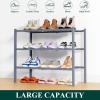 imageSmiry Shoe Rack 4 Tier Bamboo Shoe Organizer Stackable Free Standing Wooden Shoe Storage Shelf for Closet Entryway Front Door Entrance NaturalGrey