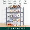 imageSmiry Shoe Rack 4 Tier Bamboo Shoe Organizer Stackable Free Standing Wooden Shoe Storage Shelf for Closet Entryway Front Door Entrance NaturalGrey