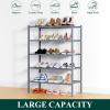 imageSmiry Shoe Rack 4 Tier Bamboo Shoe Organizer Stackable Free Standing Wooden Shoe Storage Shelf for Closet Entryway Front Door Entrance NaturalGrey