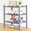 imageSmiry Shoe Rack 4 Tier Bamboo Shoe Organizer Stackable Free Standing Wooden Shoe Storage Shelf for Closet Entryway Front Door Entrance NaturalGrey