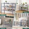 imageSmiry Shoe Rack 4 Tier Bamboo Shoe Organizer Stackable Free Standing Wooden Shoe Storage Shelf for Closet Entryway Front Door Entrance NaturalGrey