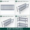 imageSmiry Shoe Rack 4 Tier Bamboo Shoe Organizer Stackable Free Standing Wooden Shoe Storage Shelf for Closet Entryway Front Door Entrance NaturalGrey