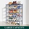 imageSmiry Shoe Rack 4 Tier Bamboo Shoe Organizer Stackable Free Standing Wooden Shoe Storage Shelf for Closet Entryway Front Door Entrance NaturalGrey