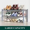 imageSmiry Shoe Rack 4 Tier Bamboo Shoe Organizer Stackable Free Standing Wooden Shoe Storage Shelf for Closet Entryway Front Door Entrance NaturalGrey