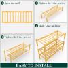imageSmiry Shoe Rack 4 Tier Bamboo Shoe Organizer Stackable Free Standing Wooden Shoe Storage Shelf for Closet Entryway Front Door Entrance NaturalNatural Bamboo