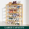 imageSmiry Shoe Rack 4 Tier Bamboo Shoe Organizer Stackable Free Standing Wooden Shoe Storage Shelf for Closet Entryway Front Door Entrance NaturalNatural Bamboo