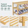 imageSmiry Shoe Rack 4 Tier Bamboo Shoe Organizer Stackable Free Standing Wooden Shoe Storage Shelf for Closet Entryway Front Door Entrance NaturalNatural Bamboo