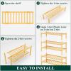 imageSmiry Shoe Rack 4 Tier Bamboo Shoe Organizer Stackable Free Standing Wooden Shoe Storage Shelf for Closet Entryway Front Door Entrance NaturalNatural Bamboo