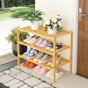 imageSmiry Shoe Rack 4 Tier Bamboo Shoe Organizer Stackable Free Standing Wooden Shoe Storage Shelf for Closet Entryway Front Door Entrance NaturalNatural Bamboo