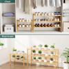imageSmiry Shoe Rack 4 Tier Bamboo Shoe Organizer Stackable Free Standing Wooden Shoe Storage Shelf for Closet Entryway Front Door Entrance NaturalNatural