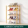 imageSmiry Shoe Rack 4 Tier Bamboo Shoe Organizer Stackable Free Standing Wooden Shoe Storage Shelf for Closet Entryway Front Door Entrance NaturalNatural