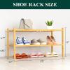 imageSmiry Shoe Rack 4 Tier Bamboo Shoe Organizer Stackable Free Standing Wooden Shoe Storage Shelf for Closet Entryway Front Door Entrance NaturalNatural
