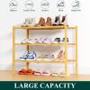 imageSmiry Shoe Rack 4 Tier Bamboo Shoe Organizer Stackable Free Standing Wooden Shoe Storage Shelf for Closet Entryway Front Door Entrance NaturalNatural